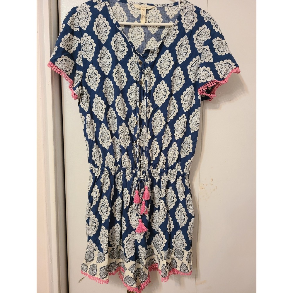 Matilda Jane Brilliant Daydream On The Fringe Romper Womens Size Medium Tassel